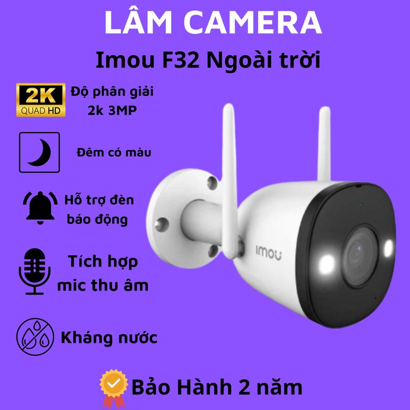 Camera wifi ngoài trời imou F32FP độ phân giải 2k-3mp Đèn Led giúp có màu ban đêm ,báo động và nhắn tin về điện thoại. Camera imou LÂM CAMERA Mua 1 camera tặng 1 hộp kỹ thuật