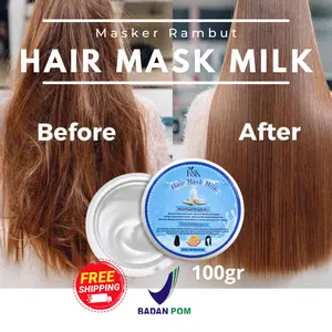 Hair Mask Keratin Smoothing 100gr Pelurus Rambut Tanpa Catok / F&K Masker Keratin Perawatan Rambut