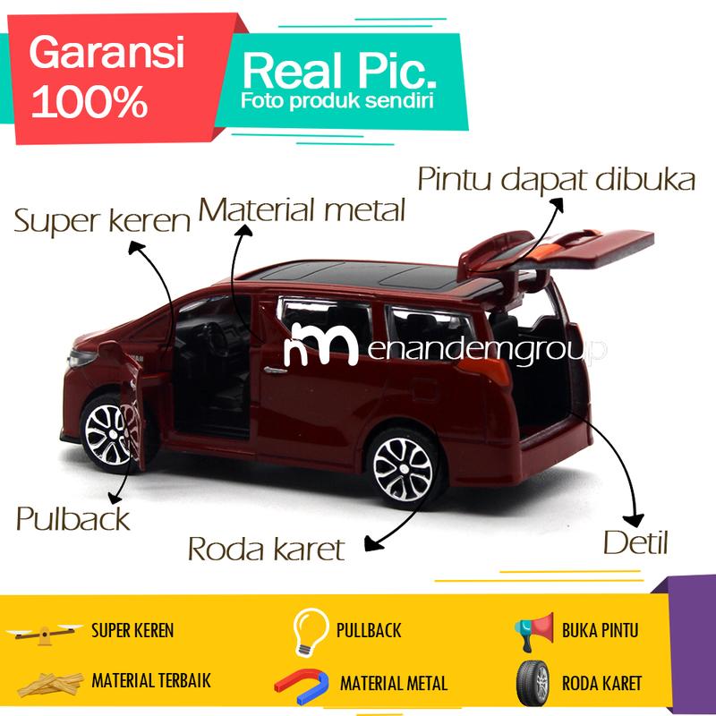 Product Introduction of Diecast Mainan Mobil Miniatur Alphard Buka Pintu Route Besi Pullback 0