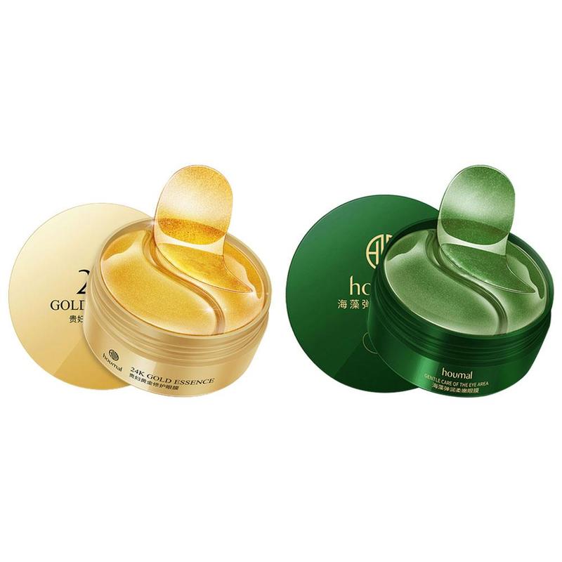 Product Introduction of 24K G60pcs Seaweed Eye Mask Collagen Hydrating Remove Dark Circles For Skincare Starter Face L0G2 Chamomile Moisturizer Hydrate Moisture 35