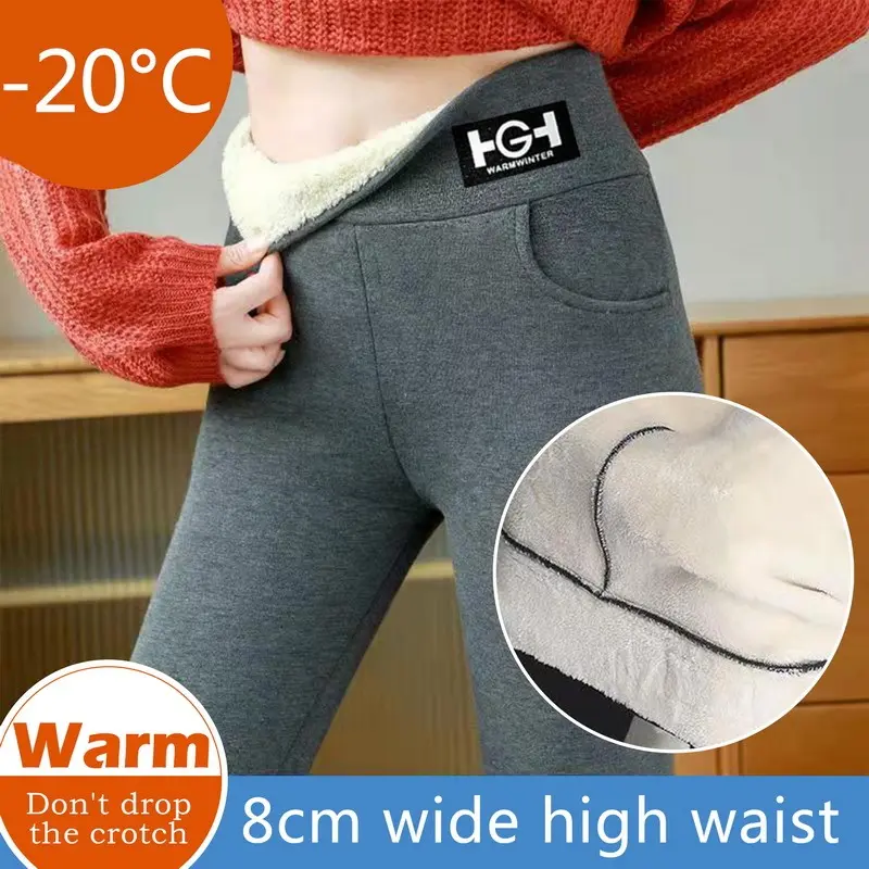 Quần Legging Nữ Mùa Đông, Nhung, Quần Bó Ấm Áp, Cạp Cao, Màu Trơn Thoải Mái, Thích Hợp Cho Phụ Nữ 0