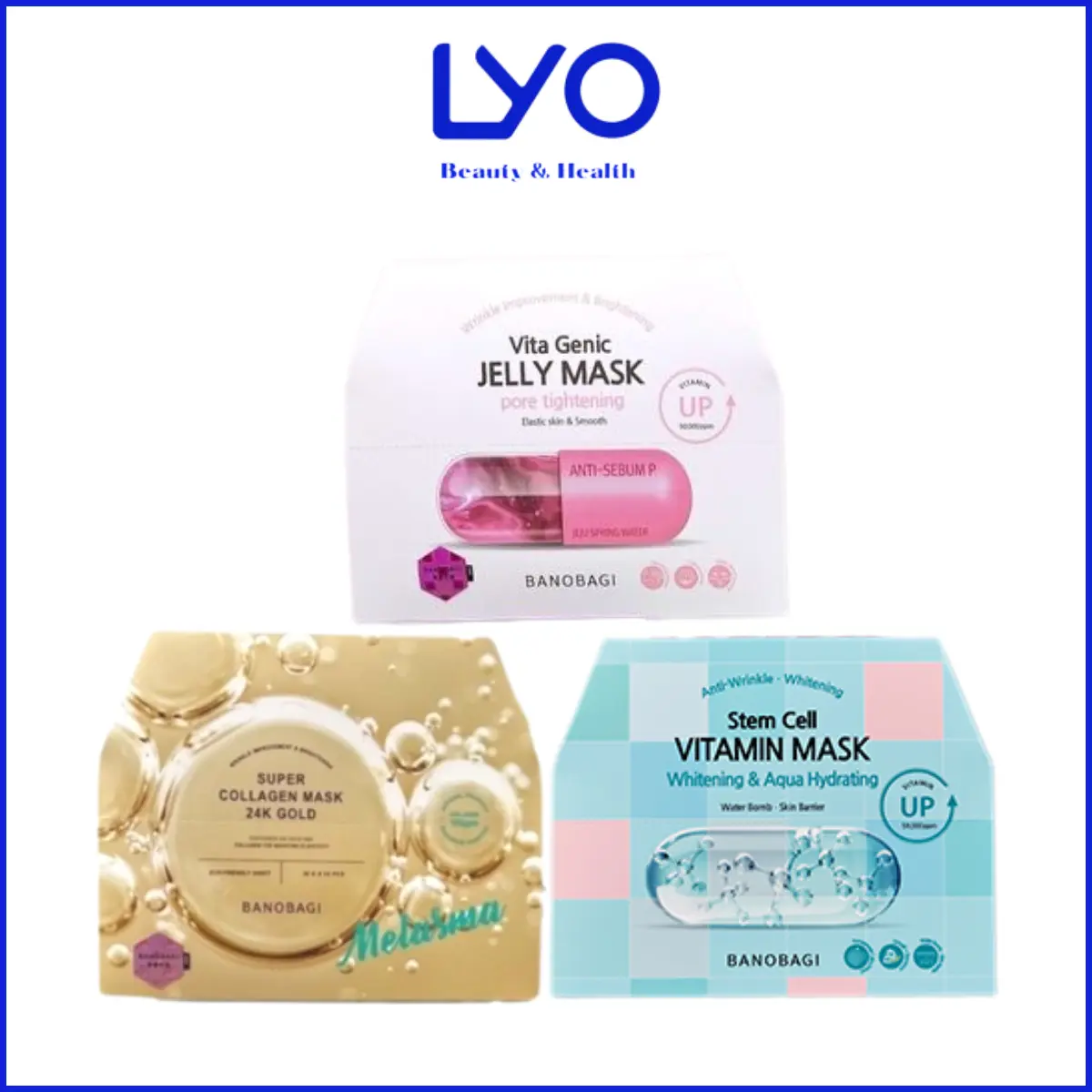 Hộp 10 Miếng Mặt Nạ Banobagi Mask Vita Genic/ Stem Cell/ Super Collagen Hàn Quốc 30ml