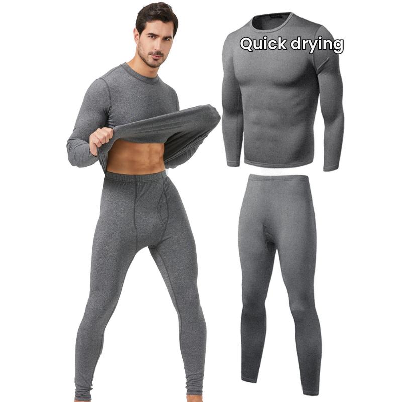 TikTok Shop Thermal Underwear Sets for Men Ultra Warm Quick Drying Fleece Lined Sweat Wicking Thermo Base Layer for Cold Weather Top and Long Johns Design Fabric Menswear Fabric Menswear