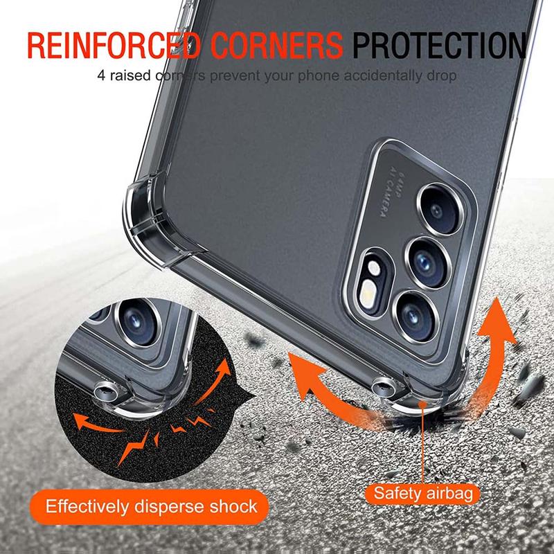 Product Introduction of Shockproof Clear Case For Oppo Reno 10 5G Reno 5 6 7 8 Lite Pro Plus Cover 8T 4G 5G Case Crystal Soft TPU Transparent Dustproof 13