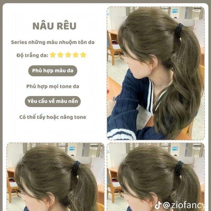Set Nhuộm Tóc Màu Nâu Rêu Đủ Dụng Cụ Nhuộm 50k - Phù Hợp Mọi Tone Da