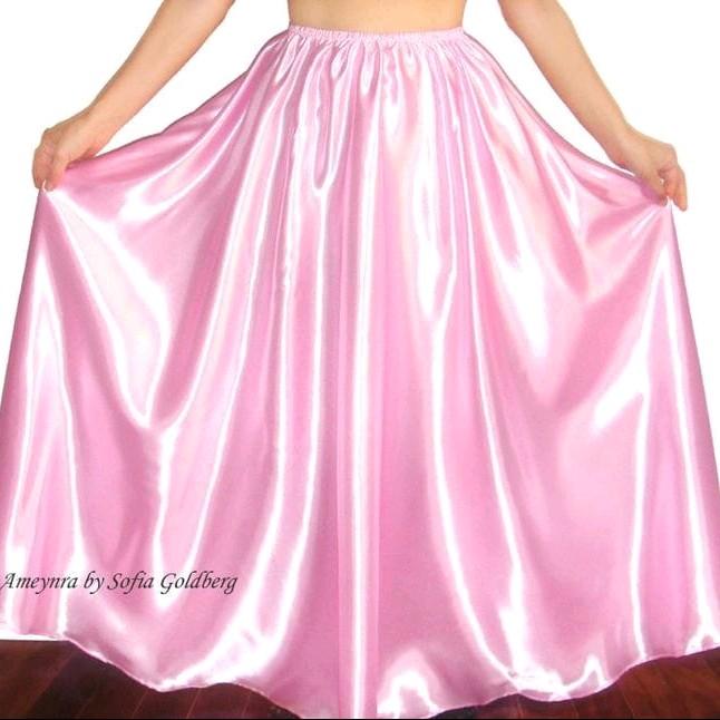 razakhanania bawahan Rok panjang payung wanita satin banyak warna 3