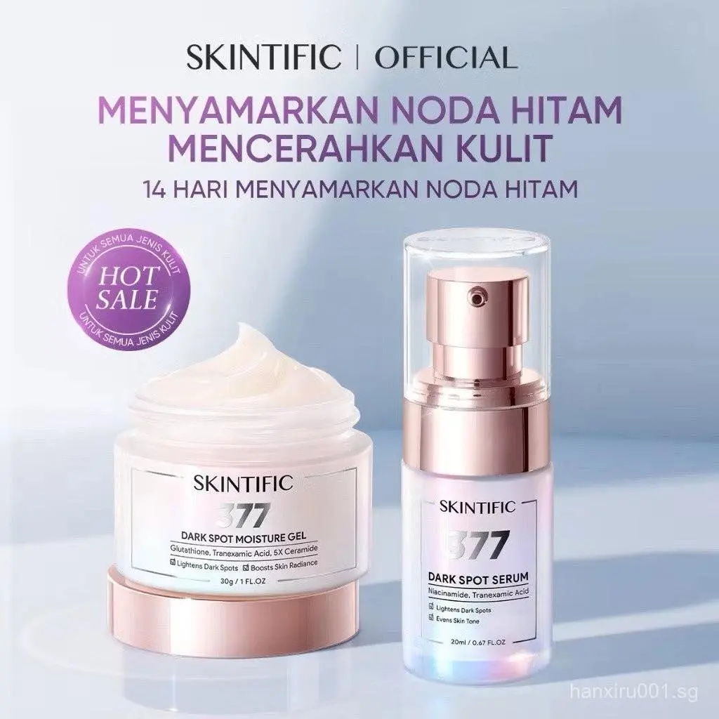 Skintific 377 Dark Spot Serum 20ML+ Moisture Gel - Brighten Dark Spots and Hyperpigmentation - Oil, Skincare brightening  serum Acne Redness Smooth Smoother