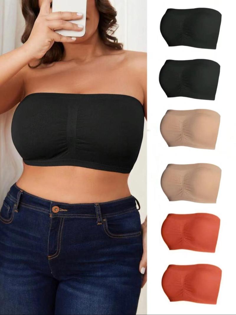 Product Introduction of 【Plus Size】Six-piece High Stretch Soft Invisible Strapless Push Up Bra for Ultimate Lift and Support, No Straps Needed, Perfect with Strapless Wear, Soft and Comfortable To Wear All Day Long, Seamless Fit for Every Woman 1