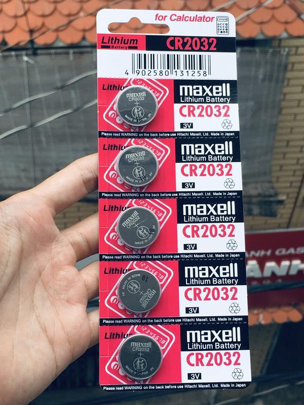 Vỉ 5 Viên Pin CR2032 Maxell Nhật Bản Lithium 3V Hàng Chuẩn Hãng