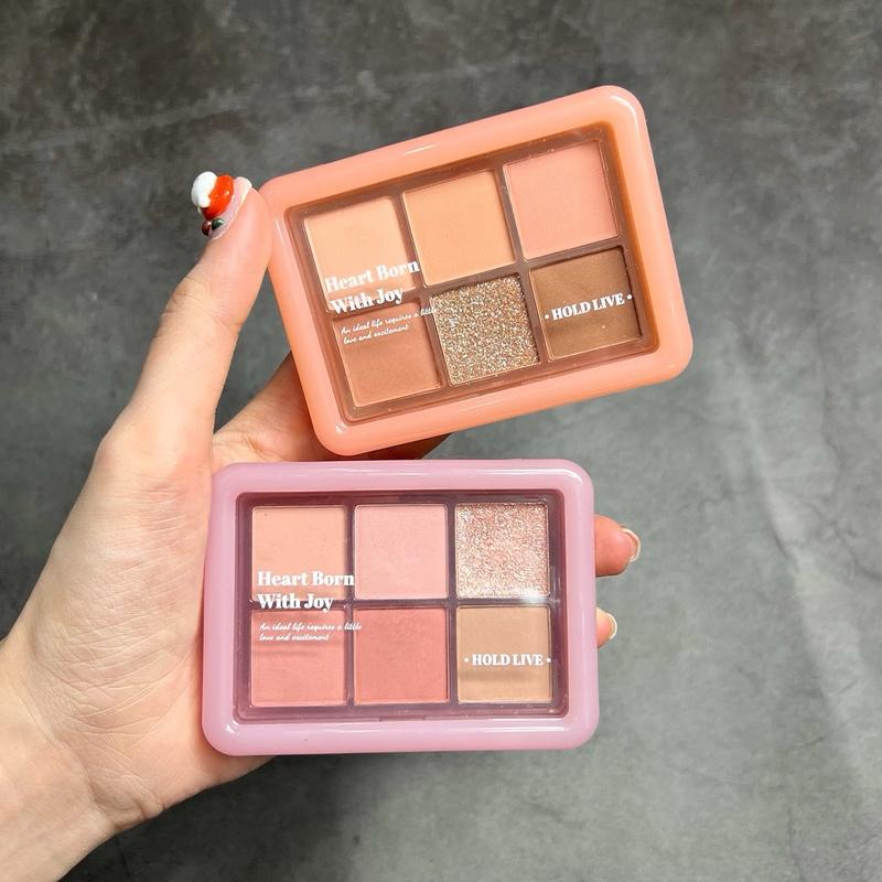 Bảng Phấn Mắt 6 Ô Hold Live Bám Tốt Lâu Trôi Lên Màu Chuẩn. Cosmetic Trang Điểm Nữ