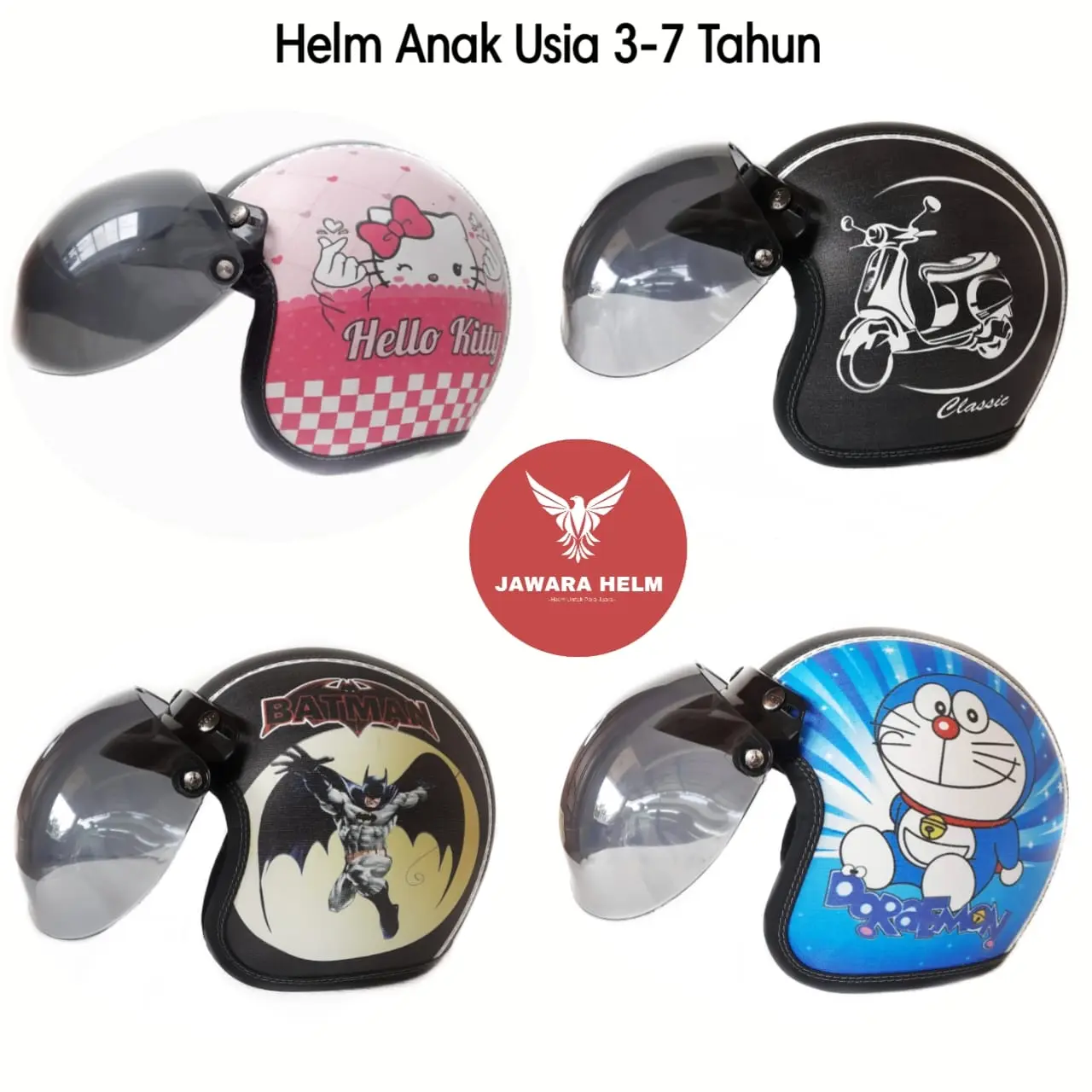 Helm Anak Motif Lucu Usia 3-7 Tahun