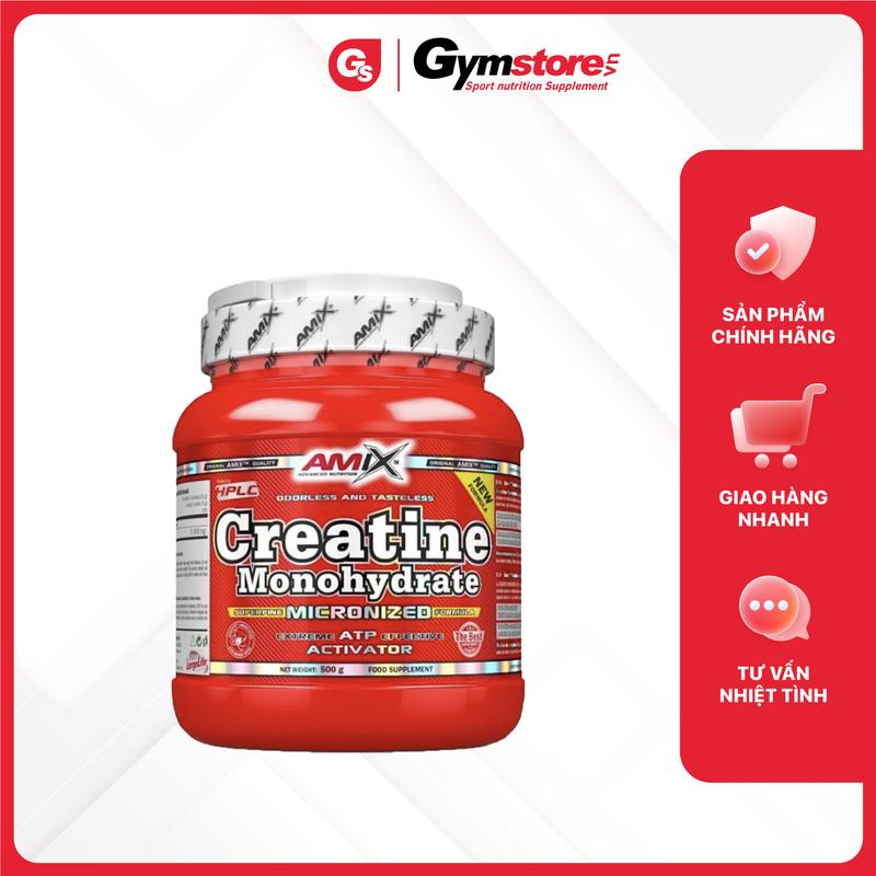 Bột Amix Creatine Monohydrate Micronized Powder, 500g (166 Servings) | Made in UK | GYMSTORE