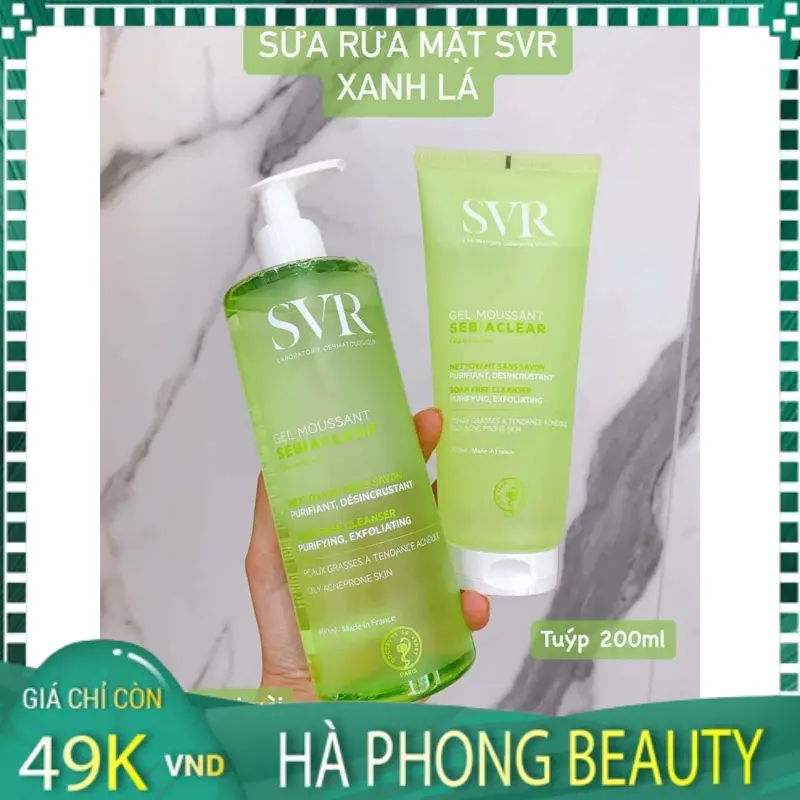 Sữa rửa mặt SVR Sebiaclear 200ml/400ml dành cho da dầu mụn, nhạy cảm - HÀ PHONG Beauty