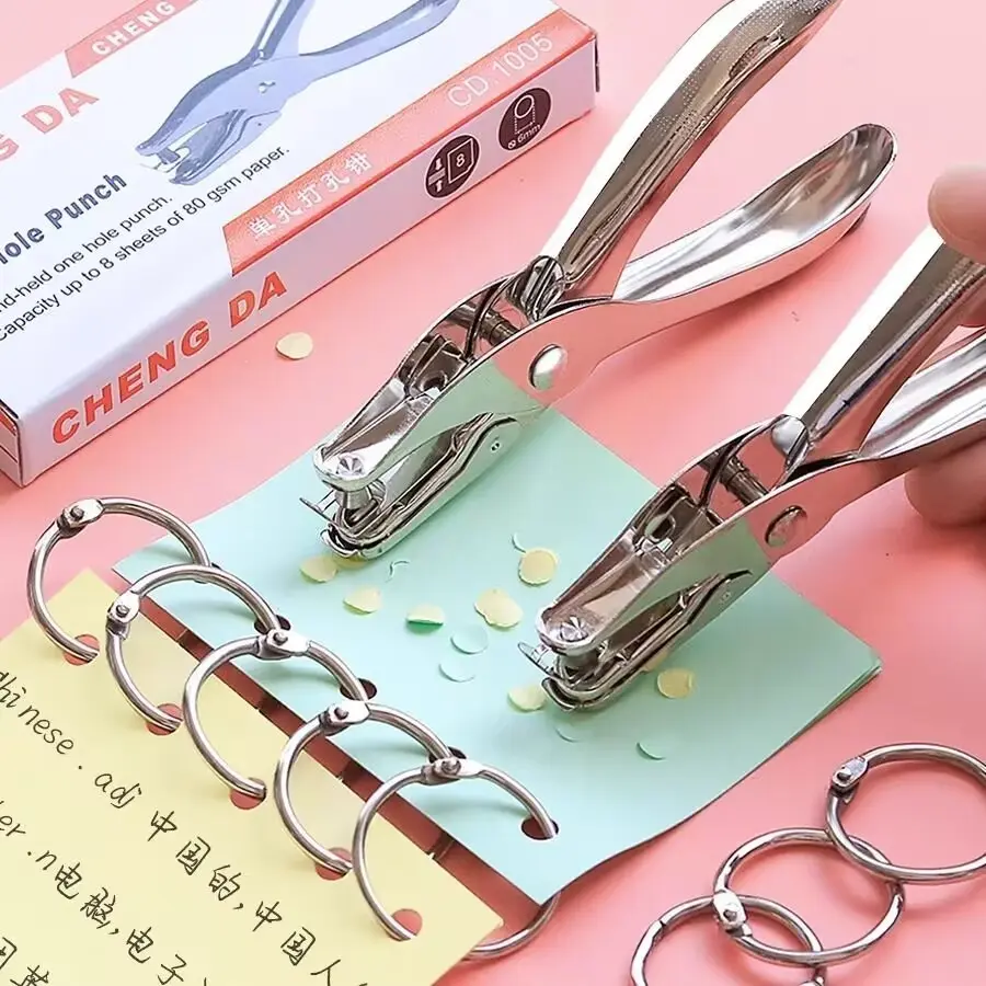 Meta Single Hole Puncher 3MM 6MM Ideal for DIY Scrapbooking & Cards 8 Sheets Capacity Stationery set