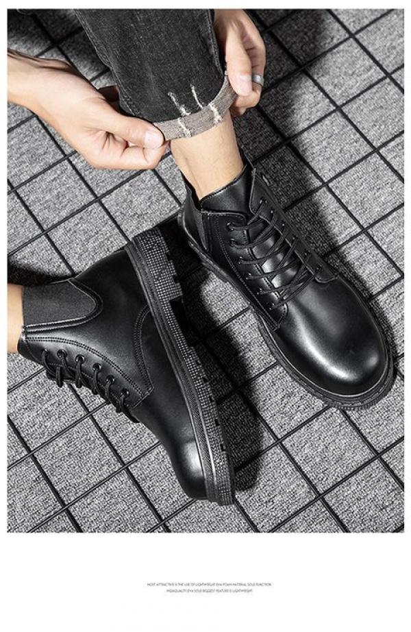 Product Introduction of Giày Nam, Cổ Cao Và Cổ Cao, Màu Trắng, Cỡ Nhỏ 35, Boot Công Nhân, Cỡ 38, Thích Hợp Cho Mùa Thu Và Mùa Đông, Bốt Da Tạo Mẫu Tóc, Bốt Martin, Cho Nam 24