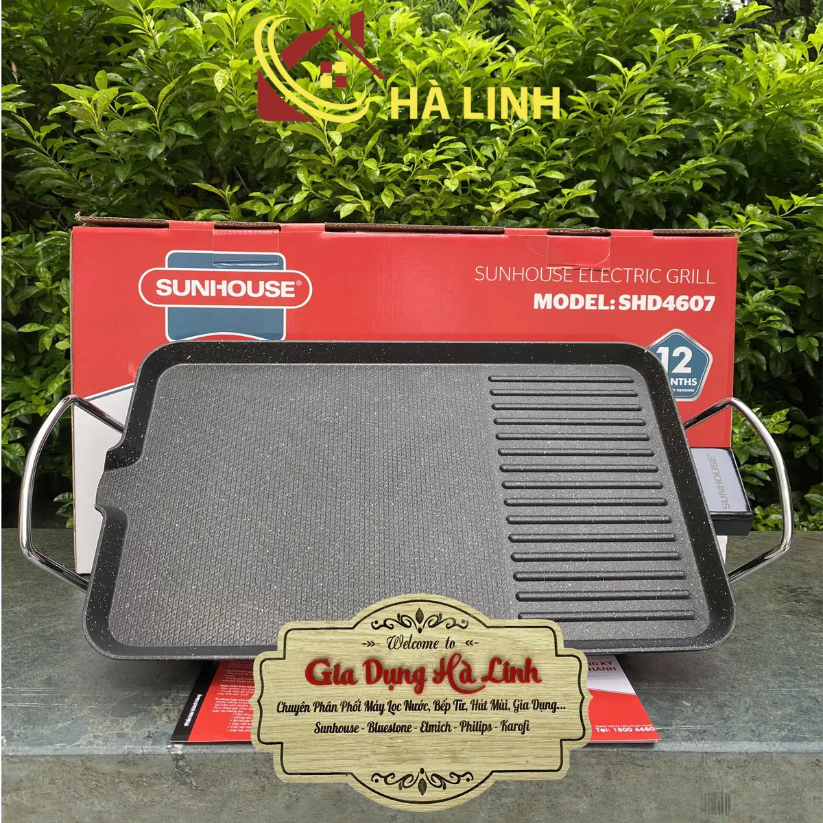 Bếp nướng điện Sunhouse SHD4607, Bếp nướng điện không khói, bảo hành 12 tháng Nướng Thịt Bếp Điện