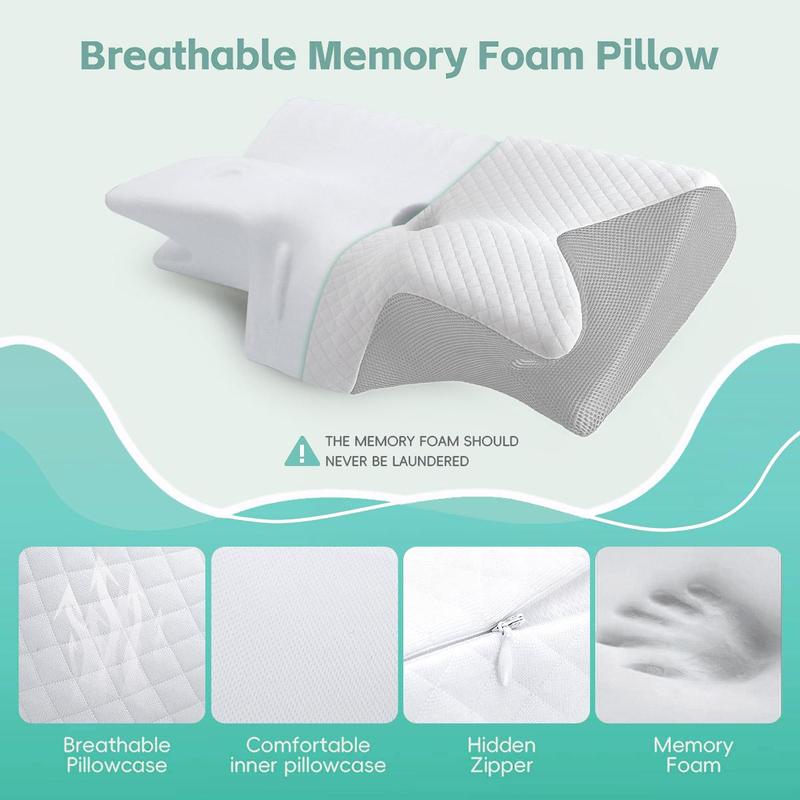 Product Introduction of Memory Foam Neck Pillow, 1 Count Comfortable Neck Support Pillow, Soft Neck Pillow, Neck Support Pillow, Bedding Supplies for Home & Travel 5