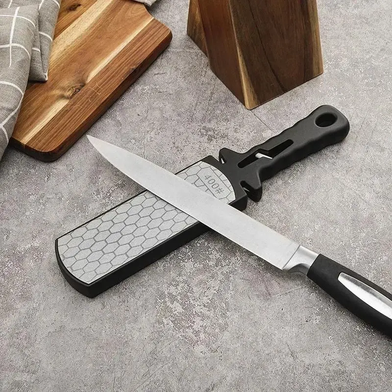 Pengasah Pisau Berlian Profesional, 1pc, Dua Sisi, Pengasah Bilah Sarang Lebah 400 / 1000 Grit, Sesuai untuk Gunting Dapur, Bilah Seramik dan Cakera Pengisar Kecil, Padat, Mudah Digunakan, untuk Mengasah dengan Cekap