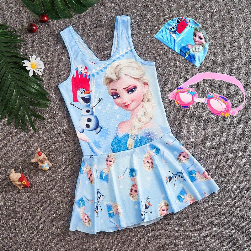 Girl's One-Piece Swimming Suit Summer New Medium and Large Children Swimming Princess Skirt Little Girl Baby Swimsuit 3