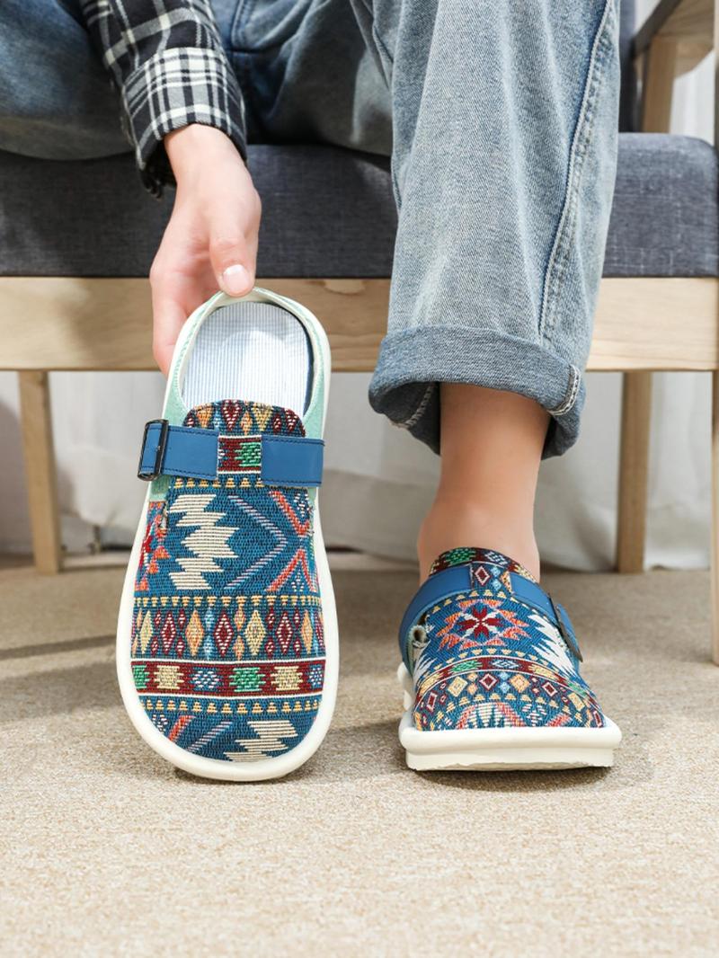 Product Introduction of Men's Fashionable Ethnic Pattern Slides, Casual Comfortable Breathable Lightweight Slides, Fashionable Slides for Daily Wear, Slippers, Boy 5