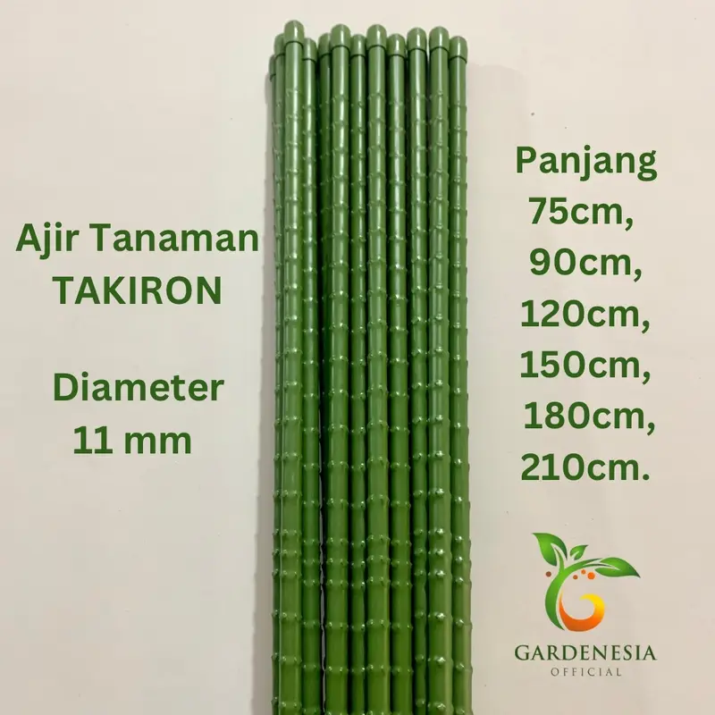 Ajir Penyangga Tanaman Modern / Plant Stake Takiron Diameter 11 mm x Panjang 75 90 120 150 180 210 cm Original Hijau 0