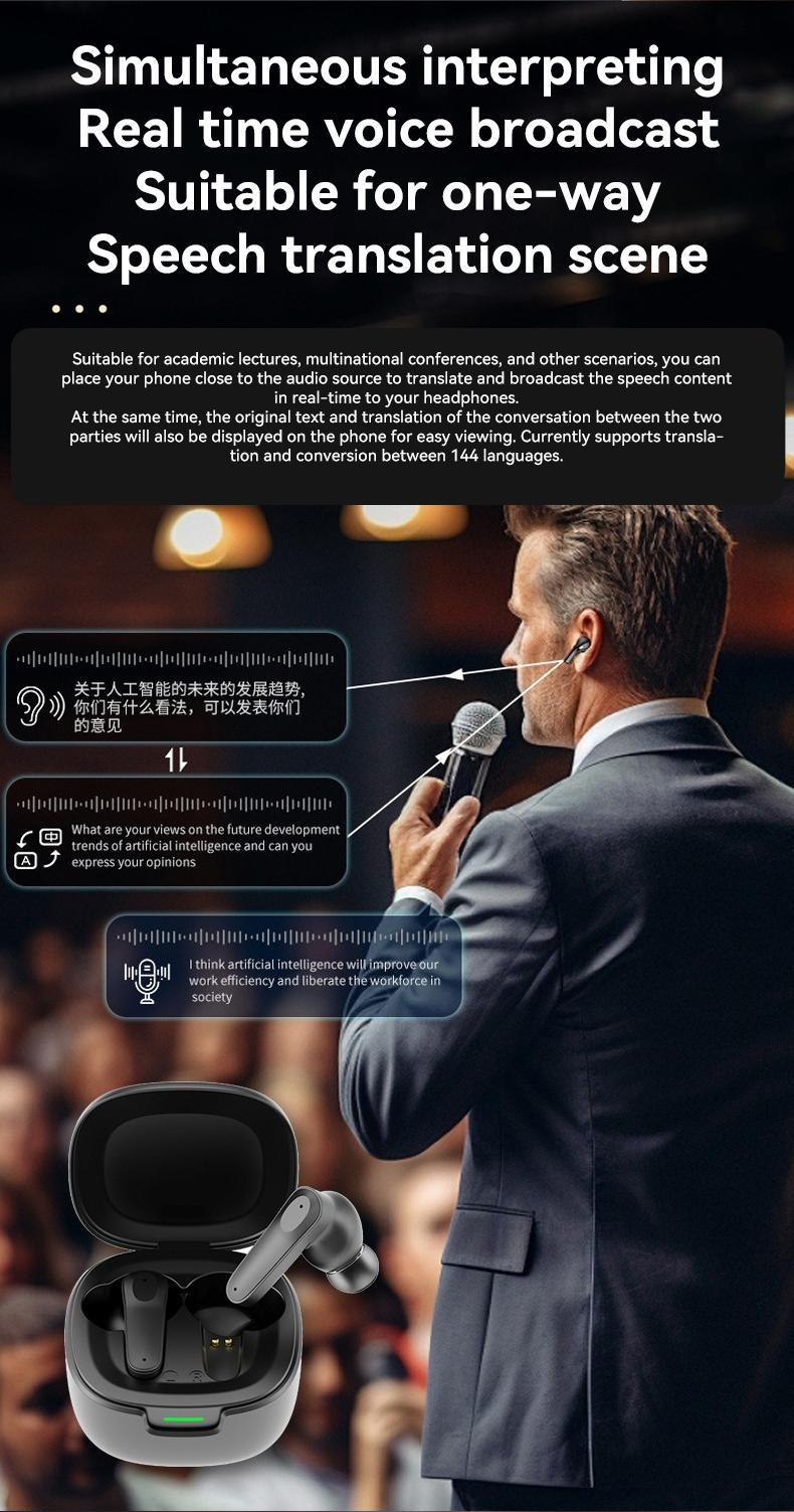 Product Introduction of MZYJBL A98 Intelligent AI Translator Earbuds Wirless BT Languages Translation Headphones Real Time Voice Translators for Business Travel With APP 41