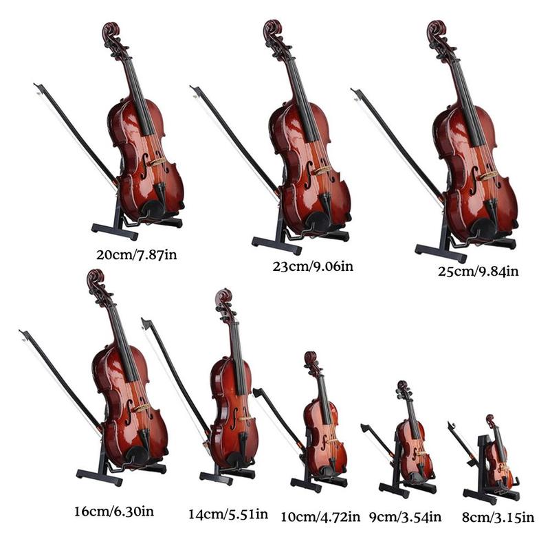 Product Introduction of Handmade Violin Model Decoration Collection Model Gifts With Stand Miniature Musical C7N1 34