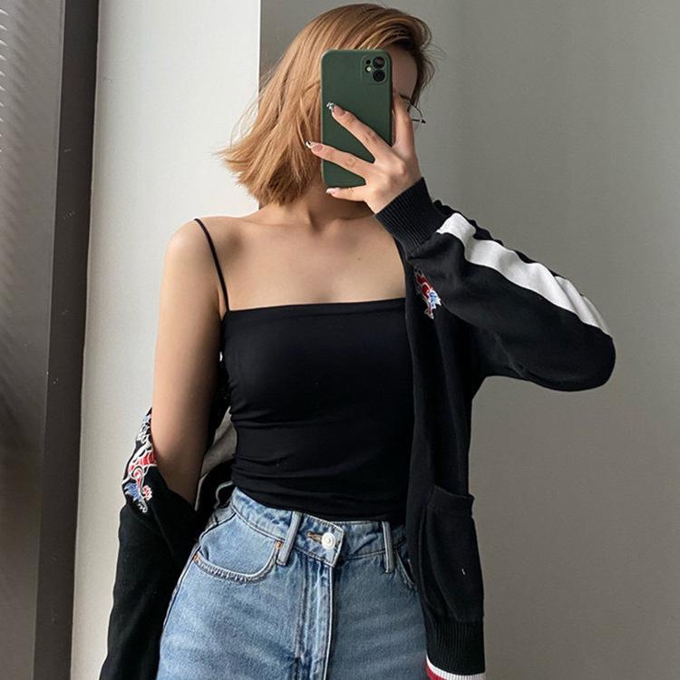 Product Introduction of Popular/Style Seamless Camisole Oil Painting/Girl 1806 Long Vest Sexy Sports Solid Color Bra One Piece Underwear Women Womenswear Tops 7