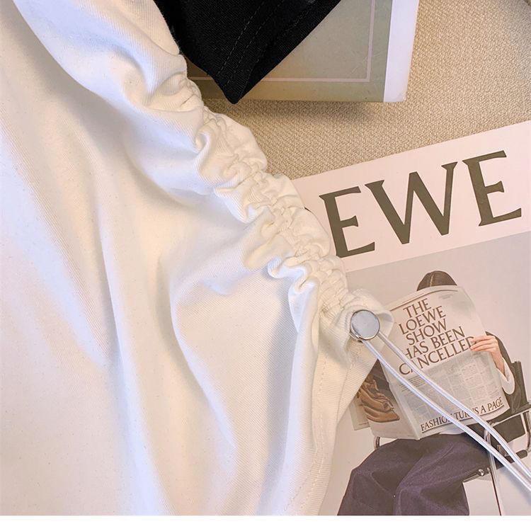 Product Introduction of Plus Size Irregular Letter Shoulder Short-Sleeved T-shirt Women's Summer New Belly Covering Short Top 13