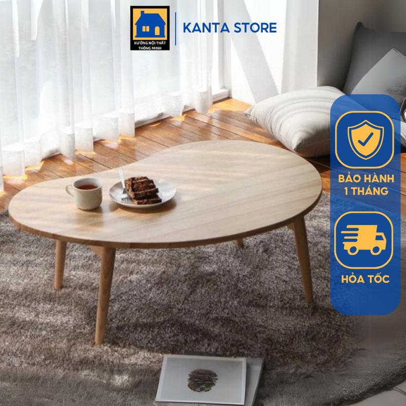 Bàn trà hạt đậu, bàn tròn decor chân gỗ tự nhiên  chân cao 30cm, 40cm, 50cm