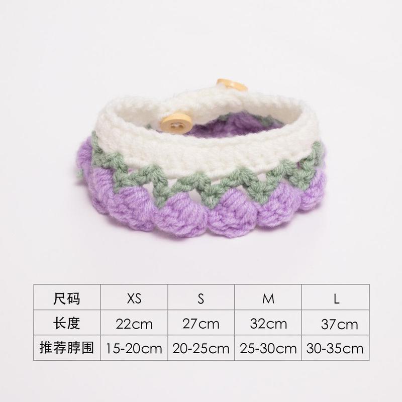 Product Introduction of Cat collar, dog collar, woven collar, handmade knitted wool collar, pet scarf accessory, cat neck collar 0
