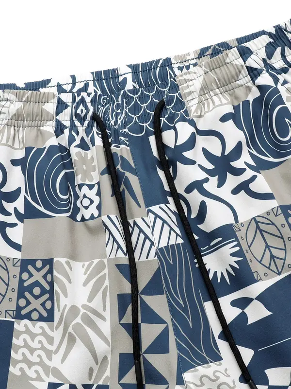 Men's All Over Print Drawstring Waist Shorts, Casual Comfy Breathable Shorts for Summer, Men's Bottoms for Daily Wear 2