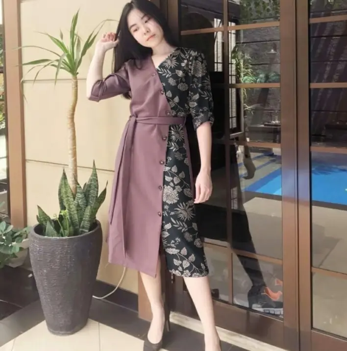 THABISHOP / TUNIK LAUREN ZIBA / FLOW / HN / TUNIK WANITA / TUNIIK REMEJA KEKINIAN / OUTFIT KEREN / BAJU LEBARAN / TERUSAN WANITA / OODT KOREAN STYLE 5
