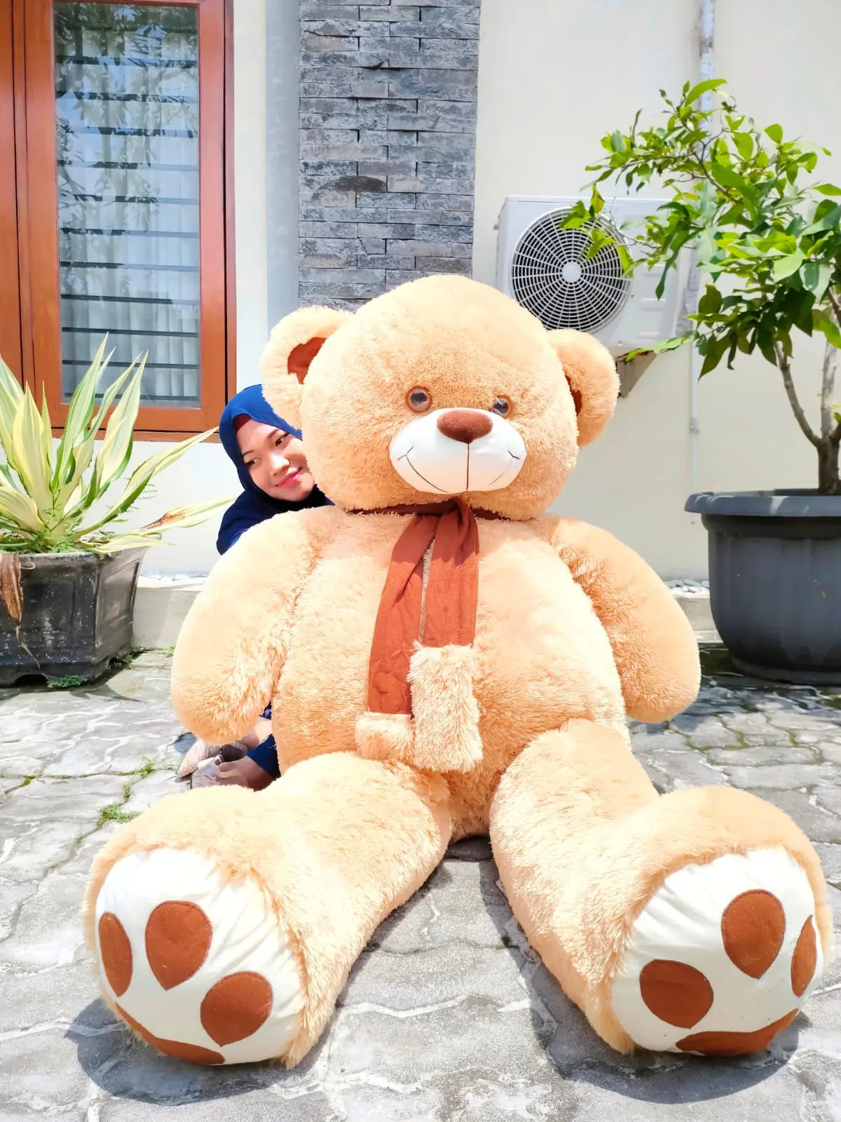 025 Boneka Beruang 150cm SYAL TELAPAK SPJ Sebesar Manusia Murah Free Bungkus Kado dan Ucapan