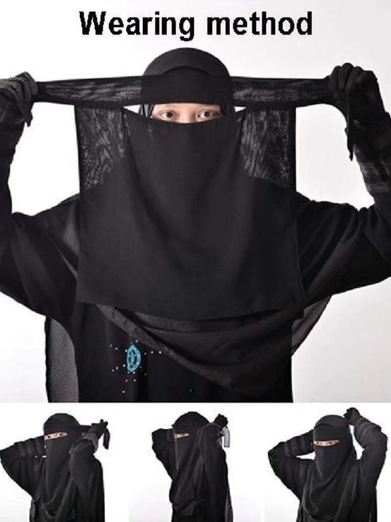 Product Introduction of Middle East Arabic Chiffon Breathable Sun Protection Mask for Women Long Sleeve 7