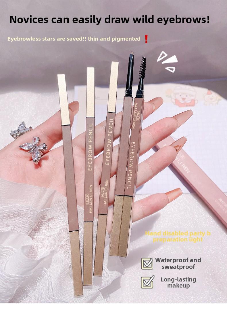 Product Introduction of Helen Beauty New Dual-Head Eyebrow Pencil Waterproof Non-Smudge Genuine Sweat-Proof Long-Lasting Sketch Makeup 0