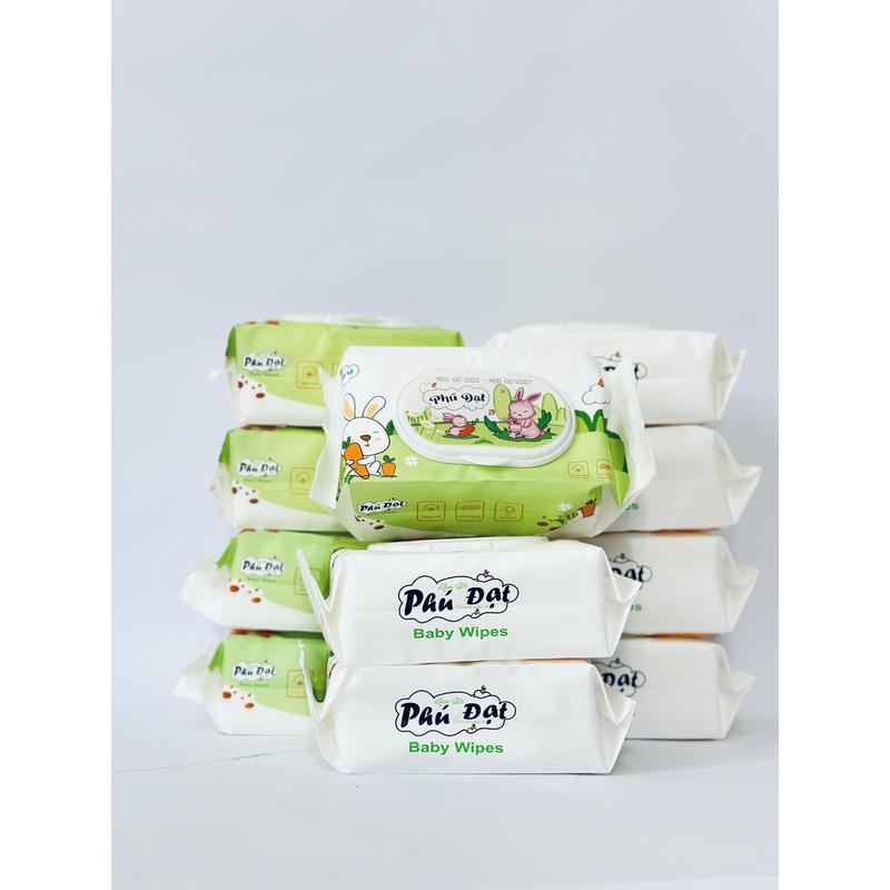 COMBO 15 PHÚ ĐẠT Khăn ướt khăn giấy ướt Khăn lau trẻ em 120 chiếc Khăn lau trẻ em không mùi X 10 gói Cho Bé