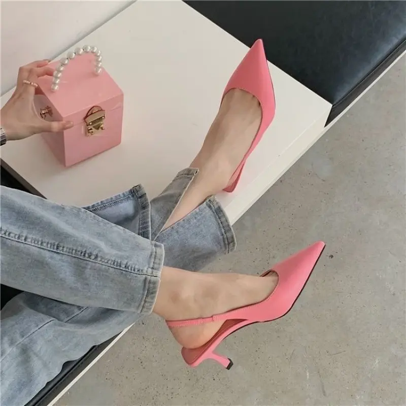 Giày Cao Gót, Phong Cách Pháp, Hộp Ngón Chân, Gót Nhọn, Phong Cách Cổ Điển, Dành Cho Nữ, Bộ Sưu Tập Xuân Hè 2024, Thiết Kế Độc Đáo Chất Liệu Satin, Mũi Nhọn, Giày Cao Gót
