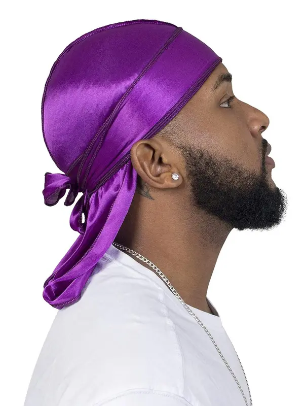 Men's Solid Color Durag, Casual Comfortable Soft Breathable Outdoor Sports Daily Hats, Fashion Bow Hat Cap Accessories for Men 5