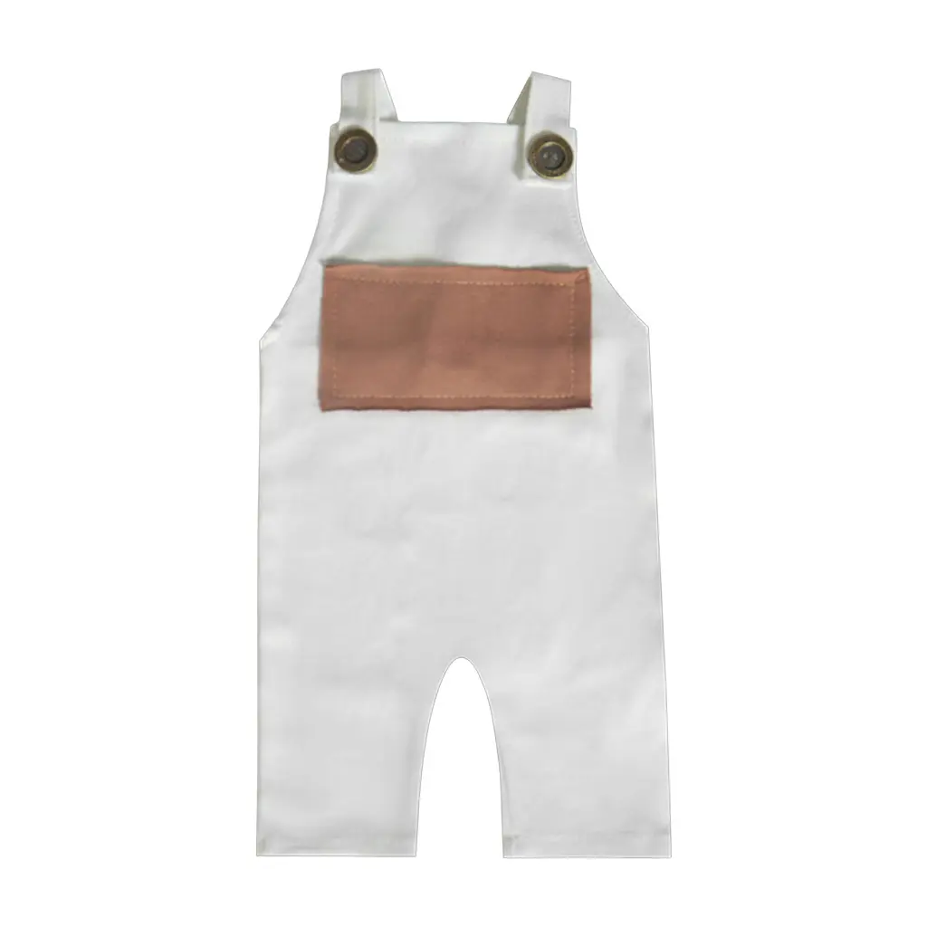 d973 Newborn Photography Props Outfits Clothes Button Overalls Pants Baby Photo Shoot