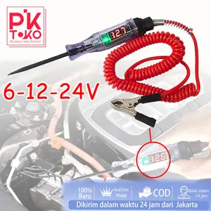 3V~120V  Test Pen Tespen Digital Dengan Display Digital Dc  Spring Wire Untuk Otomotif Mobil Truk