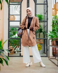 Hijacket Elektra Jaket Muslimah - Outer Hijabers - Atasan Wanita | Hoodie Syar'i Panjang Panjang