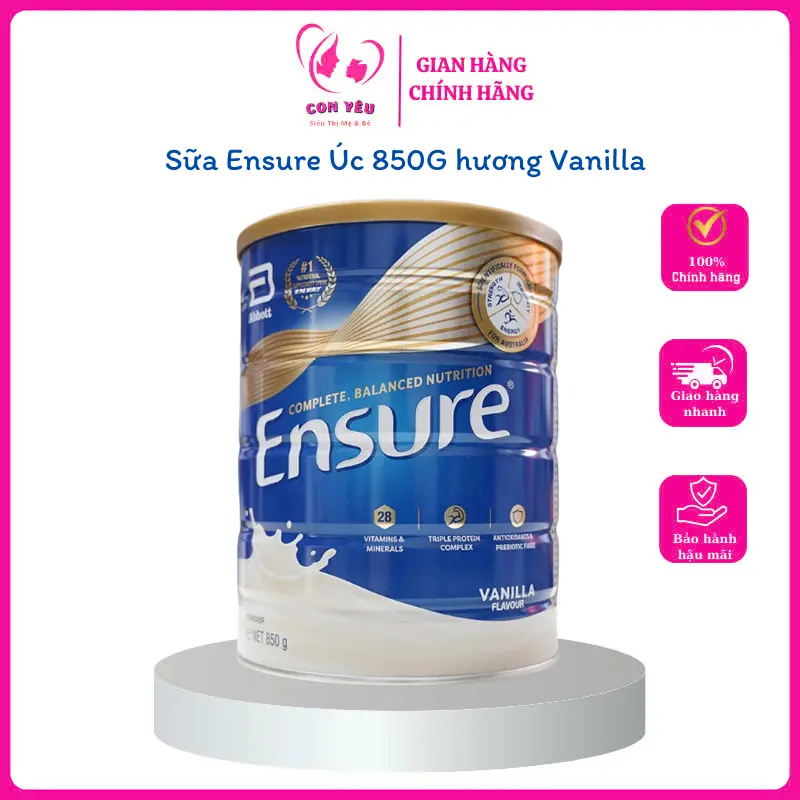 Sữa Ensure Úc 850g Hương Vani