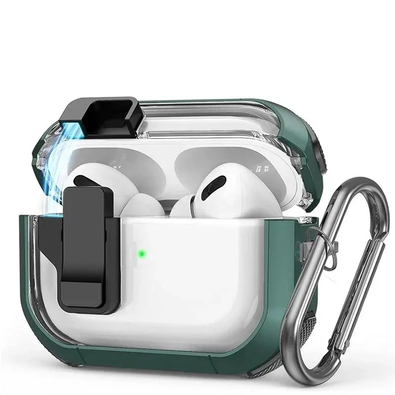 (Only Case)Transparent Clear Case for AirPods Pro 2nd 1st Generation Protective Cover with Switch Apple AirPods 4 3 2 Charging Case