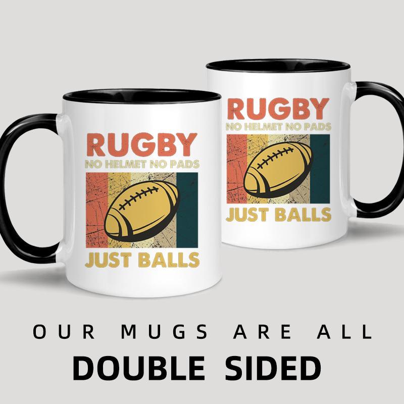 Rugby Themed Coffee Mug, Funny Ceramic Novelty Coffee Mug, Tea Cup, Gift Present Mug, Gift for Rugby Lovers, Party Supplies, Drinkware 2