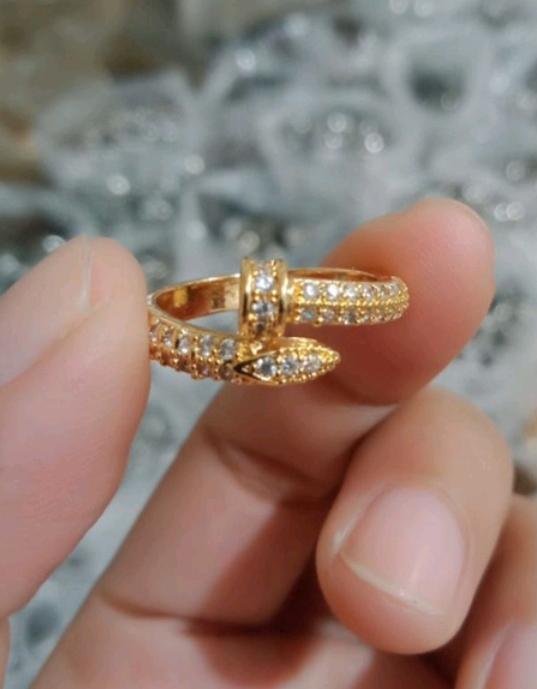 Cincin xuping wanita motif paku cantik korean fashion 1