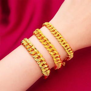 Gelang Lebar, Bersalut Emas, Gelang Rata, Borong, Gelang Tebal, Uniseks, Bersalut Emas 18K