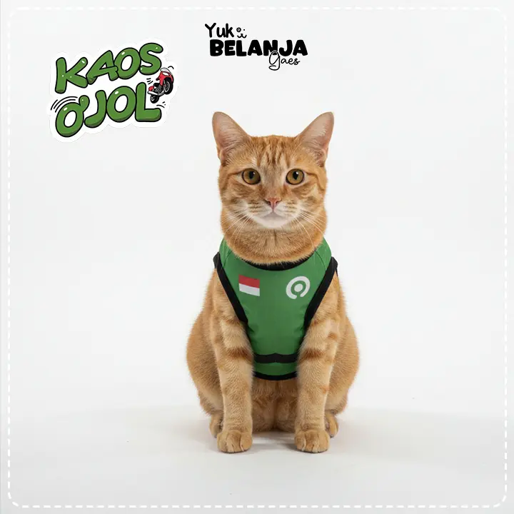 [ COSTUM NAMA ] Baju Kucing Bahan Poliester G0jek Ojol Tank / Baju Kucing Size S-XXL