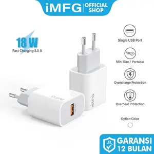 iMFG Charger i-C1 Single Port USB 18W Fast Charging 3A