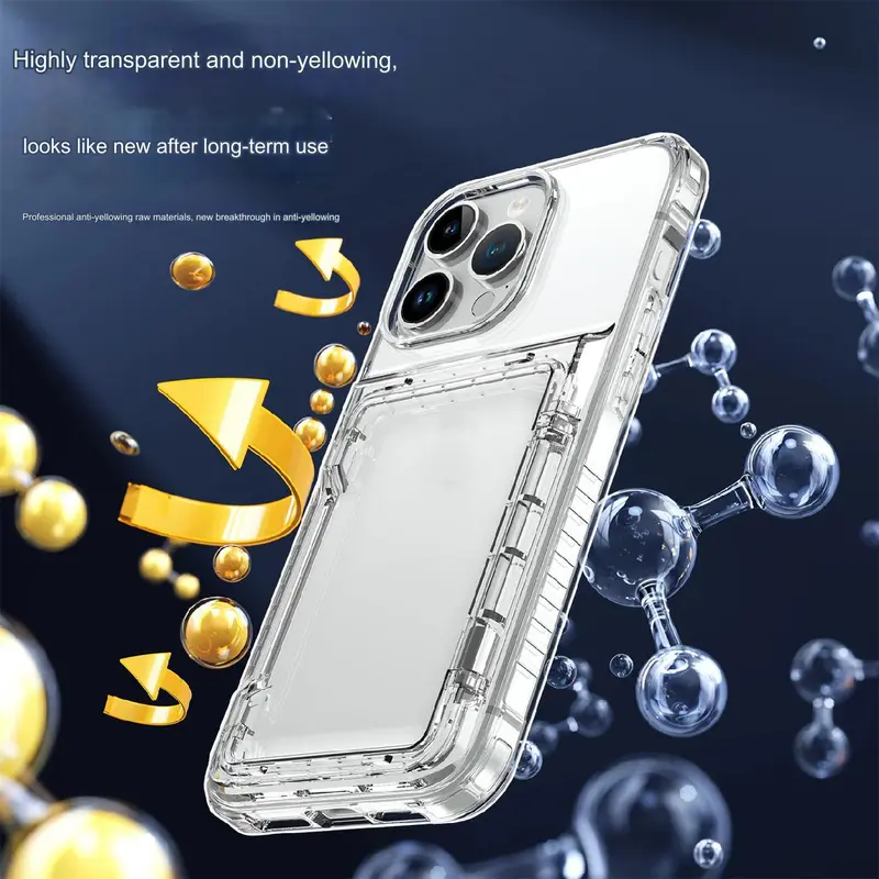 Ốp Điện Thoại Trong Suốt, Dành Cho iPhone 15 Promax Và 14 Promax, Có Túi Đựng Thẻ, Chống Sốc, Ốp Bảo Vệ Dày, Thích Hợp Cho iPhone 13, 12 / 11, Thiết Kế Cá Tính Phụ Kiện 4